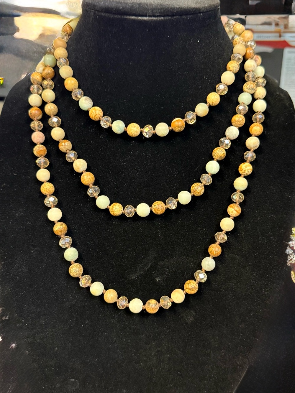 60” Single Strand Beaded Necklace